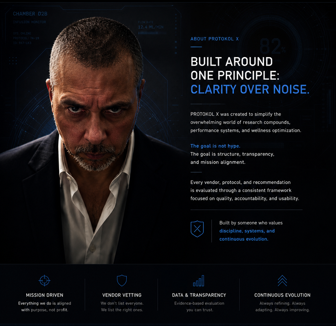 About PROTOKOL X: built around one principle, clarity over noise.